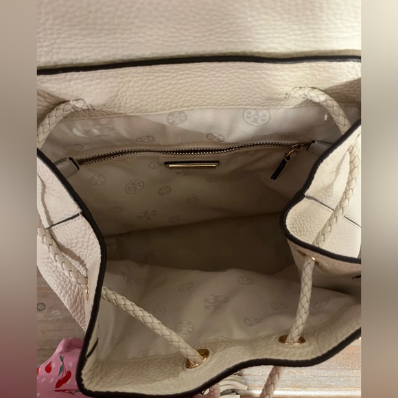 Tory Burch Cream Backpack with Signature Flap - Picture 4 of 5